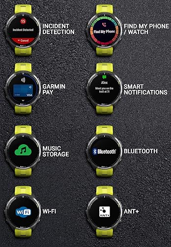 Miniatura 7 de Wearable4U - Garmin Forerunner 965 Premium GPS Running and Triathlon 1.850 in Smartwatch con pantalla táctil AMOLED, bisel de titanio DLC gris