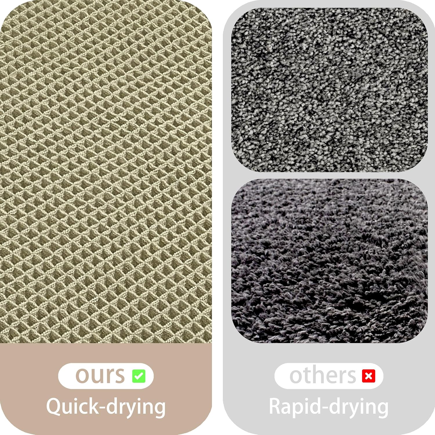 Waffle Bath Mat Non Slip, Boho Bathroom Rug, Super Absorbent Quick Dry Bathroom Mat, Soft Farmhouse Bath Rug with Tassels, Small Washable Shower Mats for Floor 24"x36", Tassels Sage Green