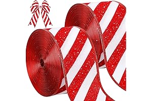 Sparkling Christmas Ribbon Candy Cane DIY Craft Ribbon