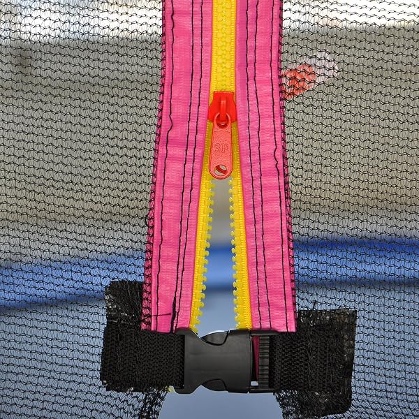 Trampoline Net Diameter 244 305 366 397 427 430 cm Replacement Safety Net for Trampoline 6/8 Bars, UV Resistant Protective Net with Zip, Colour: Black, Blue, Green, Pink - 4