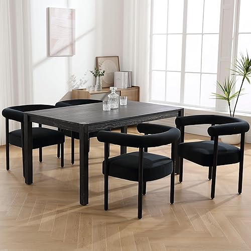 Miniatura 3 de RIVOVA Juego de 2 sillas de comedor de terciopelo, modernas sillas de comedor tapizadas, respaldo curvado, sillas de cocina, sillas de comedor,