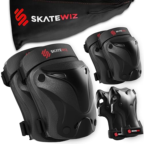 Miniatura 11 de Skatewiz Rodilleras y coderas para adultos - Equipo de protección para patinaje - PROTECT-1 - Talla L Rosa Blanco - Protectores de muñeca