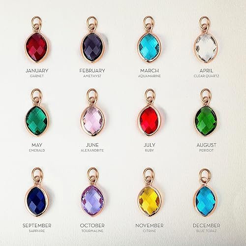 Miniatura 3 de Personalization Lab Regalos de cumpleaños para mujer, collar con nombre personalizado, collar de piedra natal para mujer