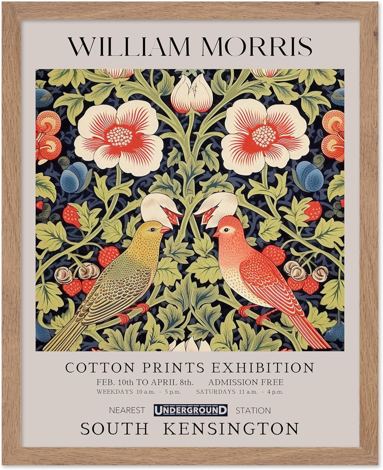 Poster Master William Morris Poster - Butterfly and Flowers Print - Botanical Art - Exhibition Art - Flower Design - Animal Illustration - Floral Picture - Aesthetic Living Room Wall Decor - 16x20 UNFRAMED Wall Art