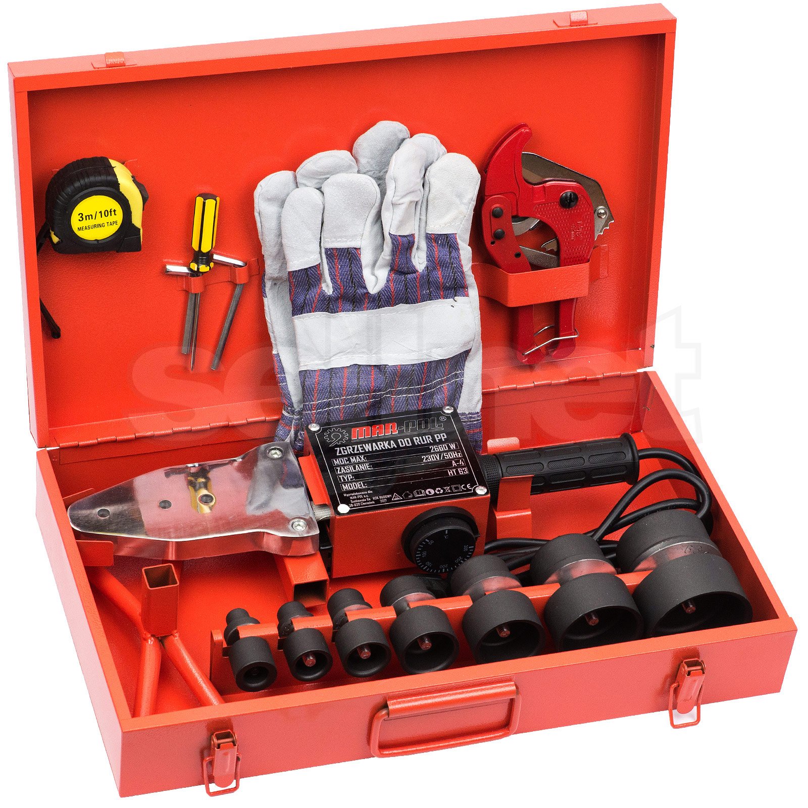 Muffenschweißgerät 2600W PE-Rohr Schweißgerät PE PP PB PVDF Ø16-63mm HT-63