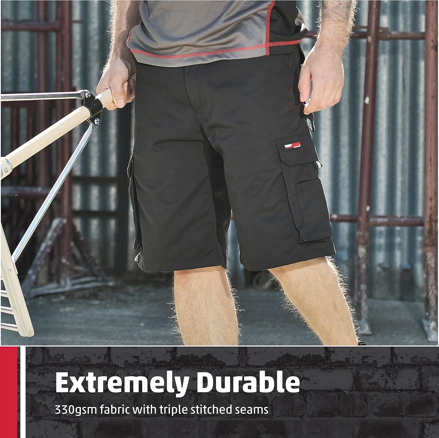 GAME Mens Tuffstuff Pro Cargo Work Shorts 34 Navy Blue