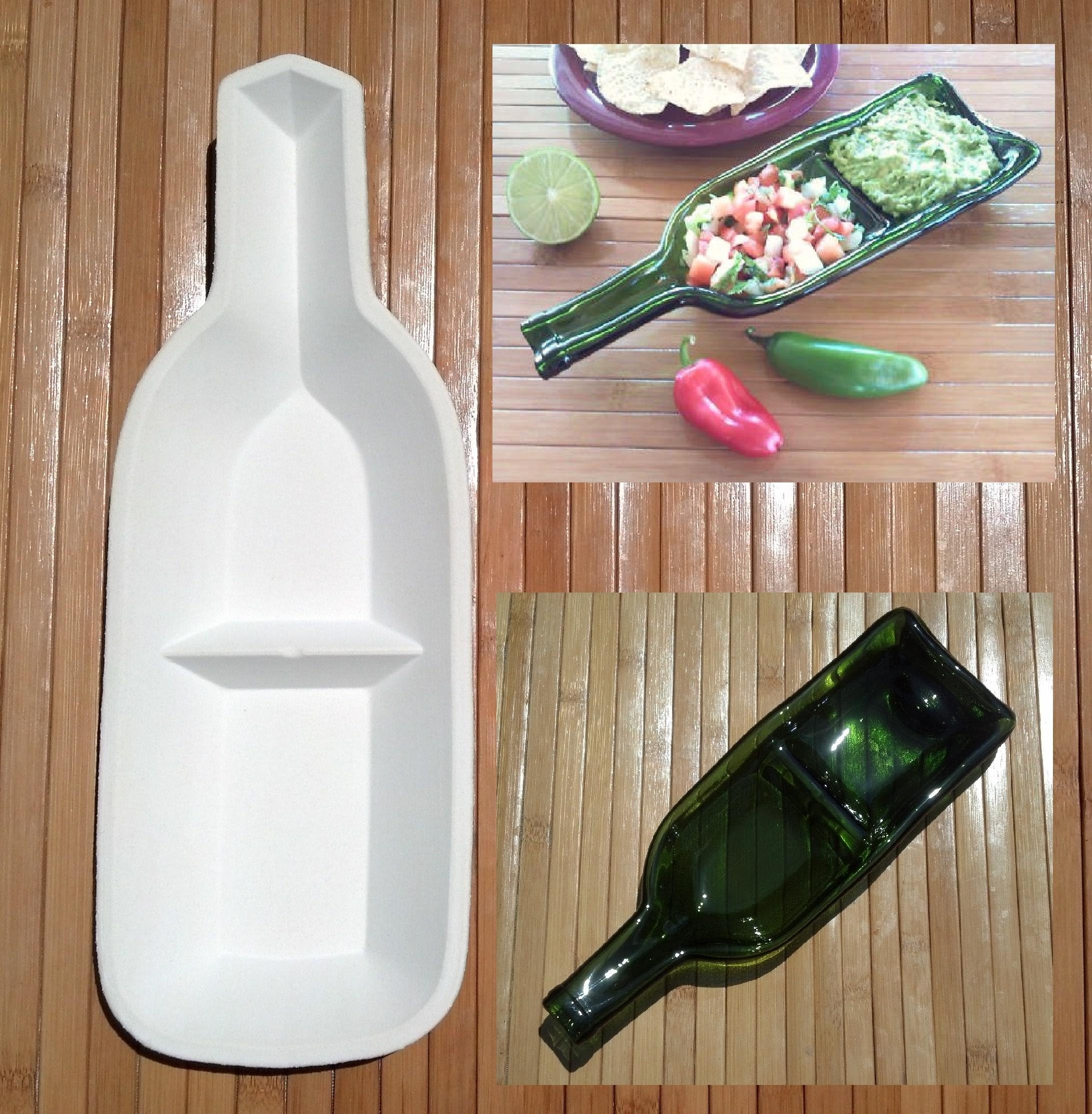 Stoneware Dual-condiment Wine Bottle Slumping Mold