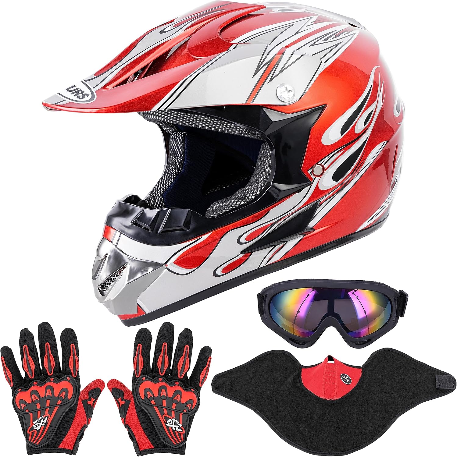 Adult Motocross Dirt Bike Helmet with Goggle