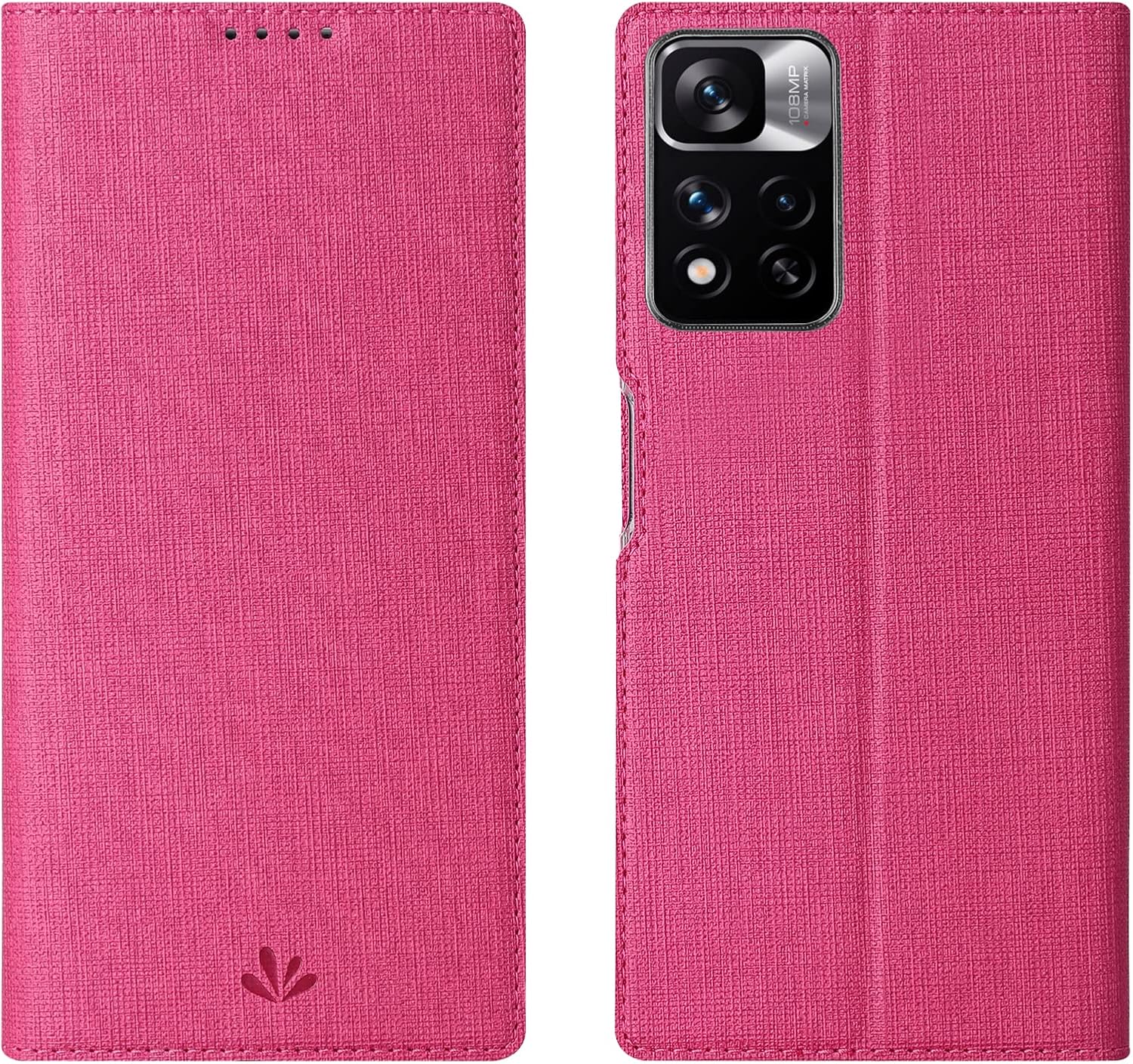 Foluu Case for Xiaomi Redmi Note 11 Pro+ 5G, Flip Folio Wallet Cover Slim Premium PU Leather Case ID Credit Card Slots Kickstand Magnetic Closure TPU Bumper Case for Redmi Note 11 Pro Plus 5G (Rose)