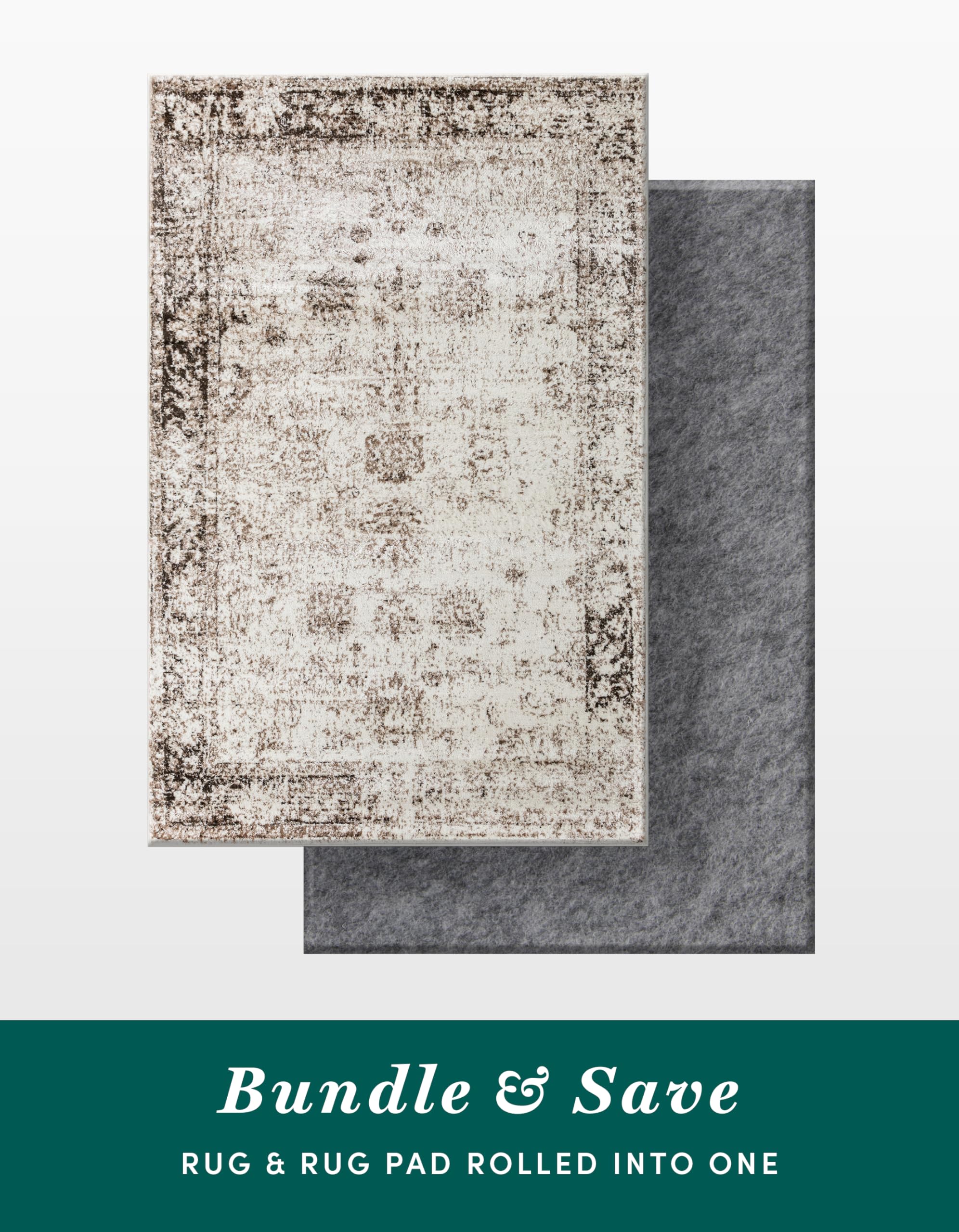 Unique Loom Sofia Collection Area Rug & Pad - Casino Bundle (5' 3