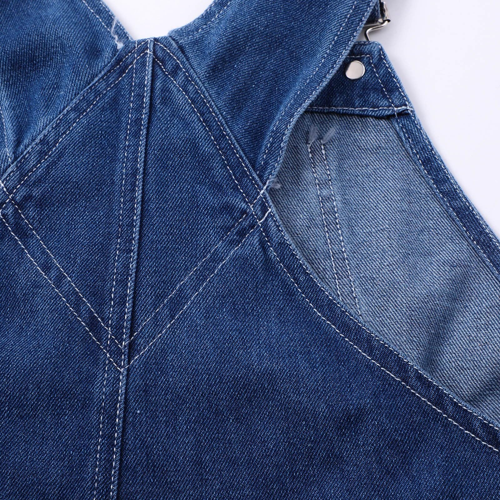 Tuta in denim per ragazze Salopette per bambini Jeans Salopette Classica Cinghie Regolabili Tuta Gamba Larga Pantaloni dritti Scuola Casual Pantaloni Larghi
