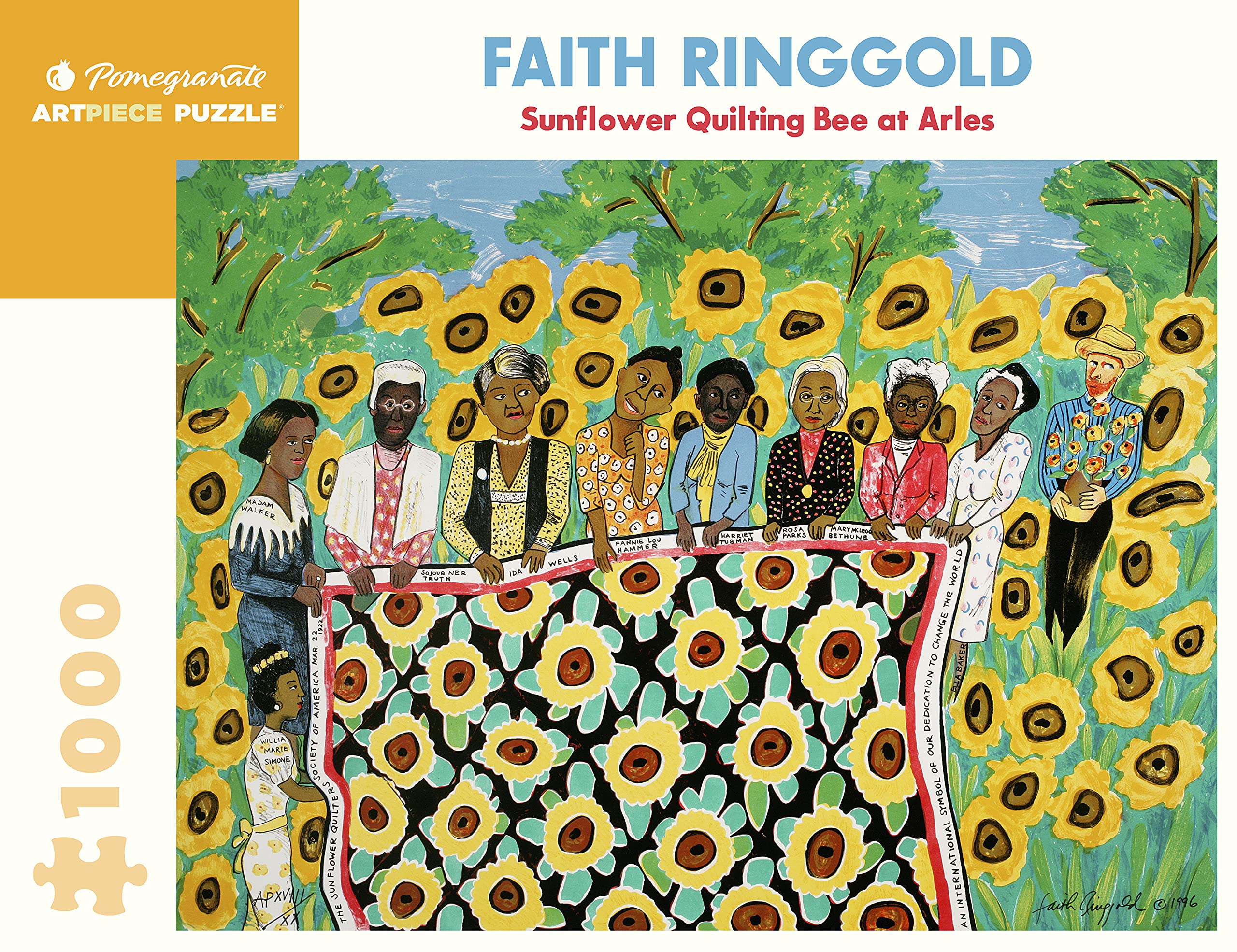 Pomegranate 1000-Piece Jigsaw Puzzle for Adults, Faith Ringgold's Sunflower Quilting Bee at Arles, Matte Finish, Snug Fit - Image 2
