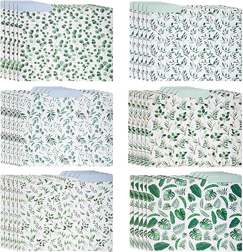 Estune 30 carpetas de archivos decorativas, tamaño carta, carpetas de archivos de manilla de colores con pestañas de corte 13 de 11.69 x 9.25