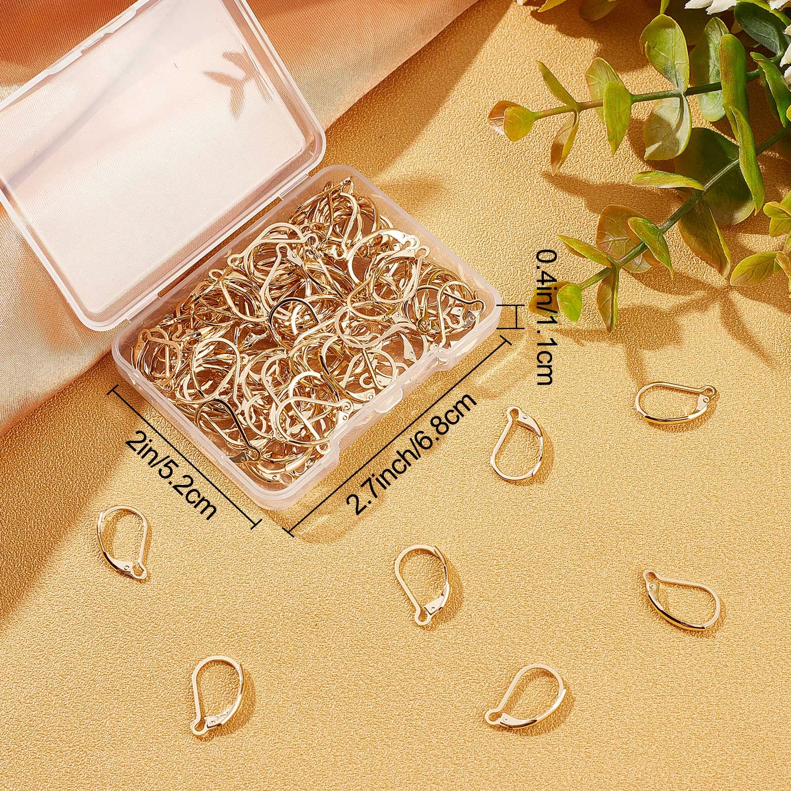 Earring For Jewelry Making 100Pcs 24K Gold Plated Leverback
