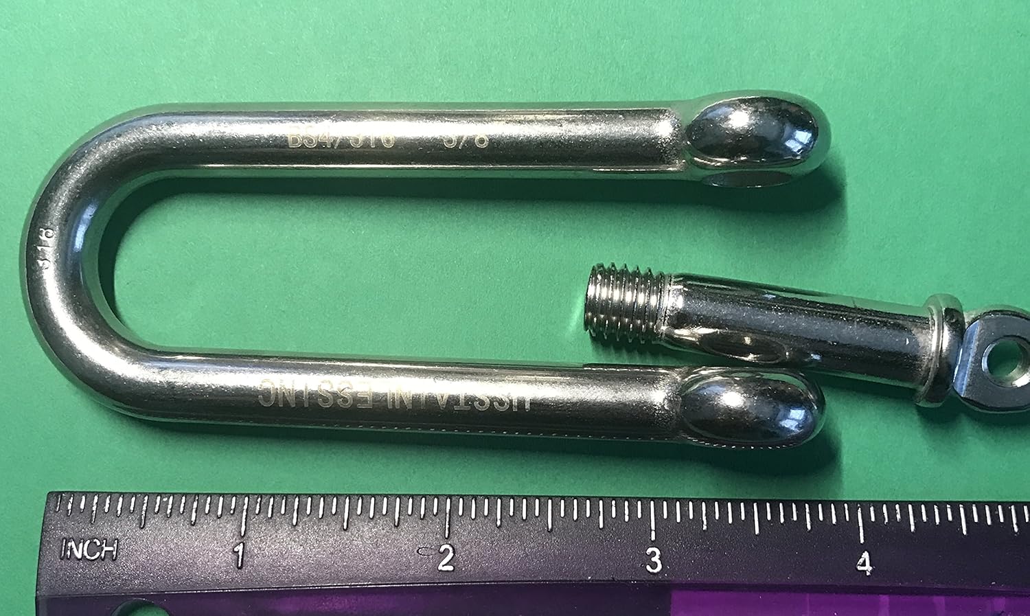 US STAINLESS Stainless Steel 316 Long D Shackle 3/8" (10mm) Marine Grade - Image 7