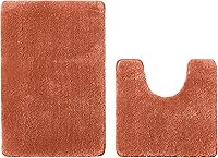 Vista 3 de YHF Bathroom Rug Set 2Piece, Thick &Soft Microfiber Shaggy, U Shaped Contour, Machine Washable Bath Mats, Absorbent Bath Rugs, Non-Slip Rubber