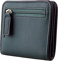 Vista 5 de Toughergun Billetera plegable de cuero genuino para mujer, pequeña y compacta, con bloqueo RFID y ventana de identificación