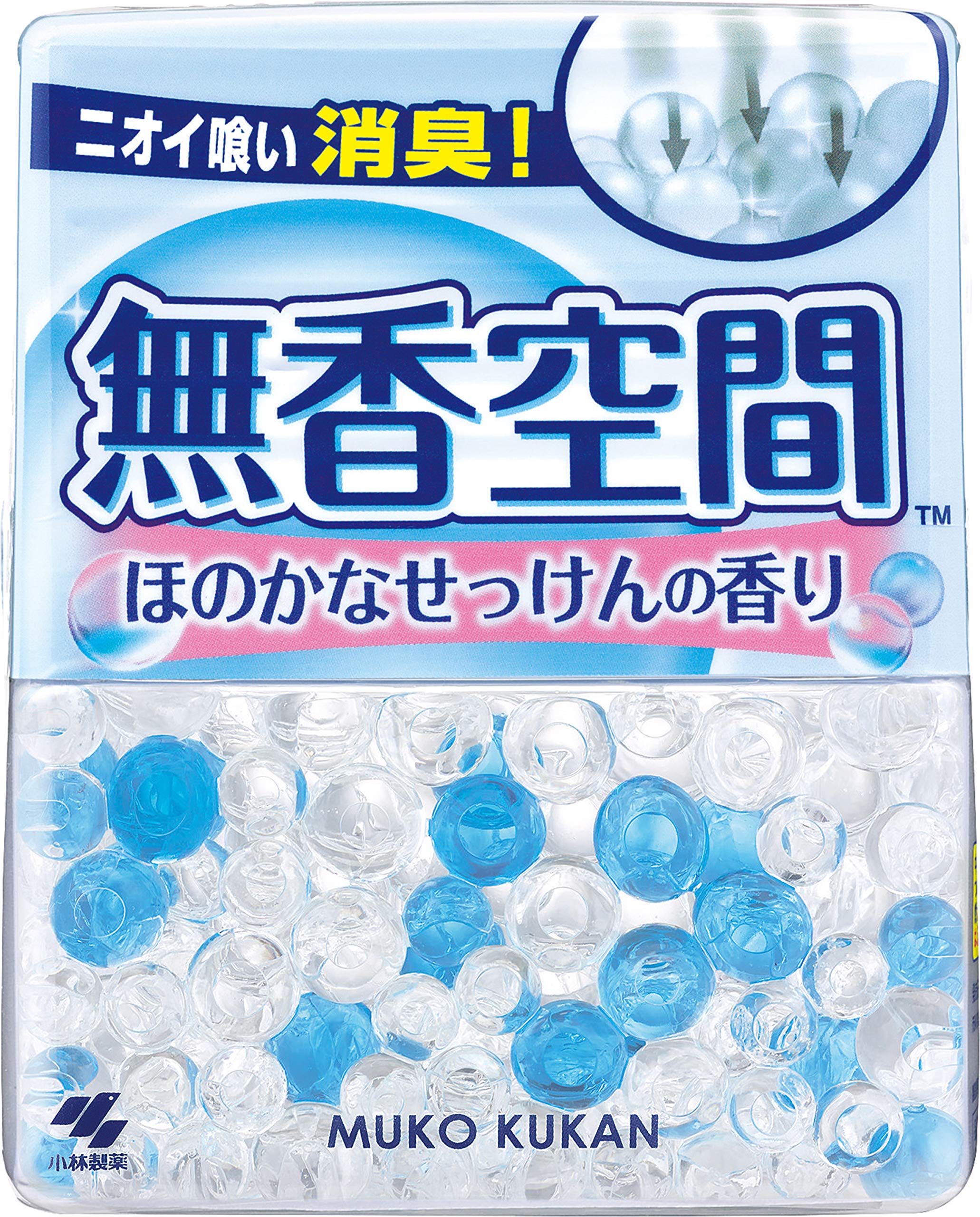 無香空間 置き型 消臭剤 芳香剤 【 玄関 クローゼット 部屋の芳香剤 】【 消臭ビーズ でしっかり 消臭 】 トイレ ペット のニオイにも! 小林製薬 微香(本体/レギュラーサイズ/ほのかなせっけんの香り)315g