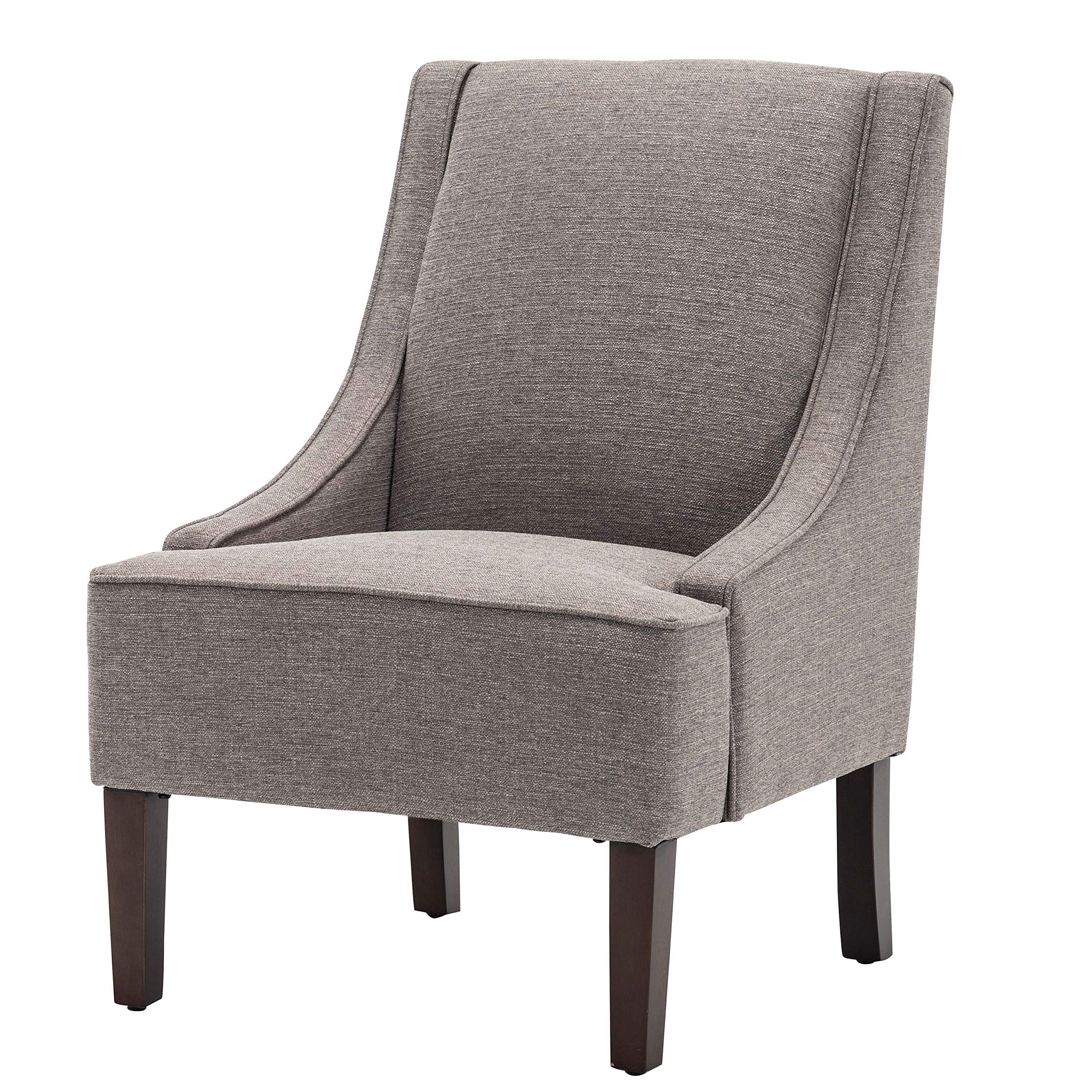 WOVENBYRD Swoop Arm Fabric Accent Chair, Gray Fabric
