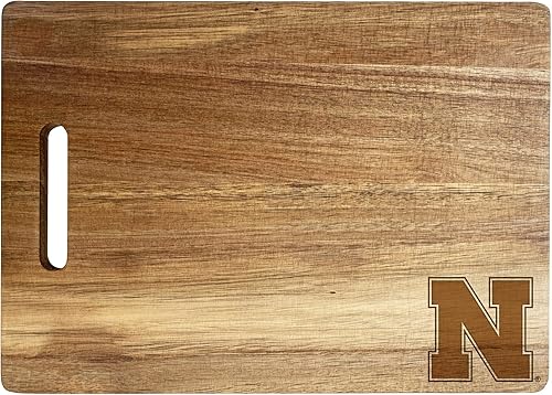 Miniatura 1 de Nebraska Cornhuskers - Tabla de cortar de madera grabada de 10 x 14 pulgadas, madera de acacia, grabado pequeño, producto universitario con licencia