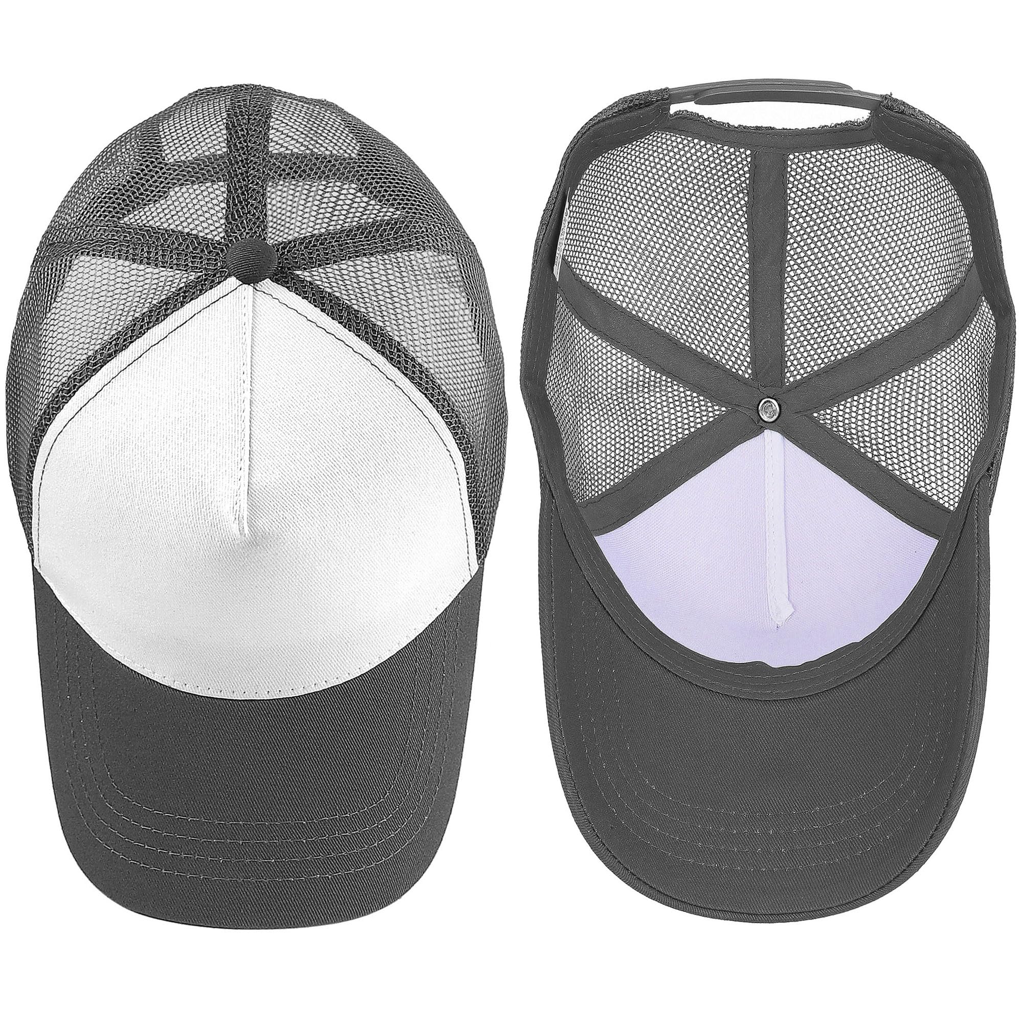Falari Cappellino da baseball in rete a 5 pannelli, cappello da camionista, design strutturato, in cotone, taglia regolabile