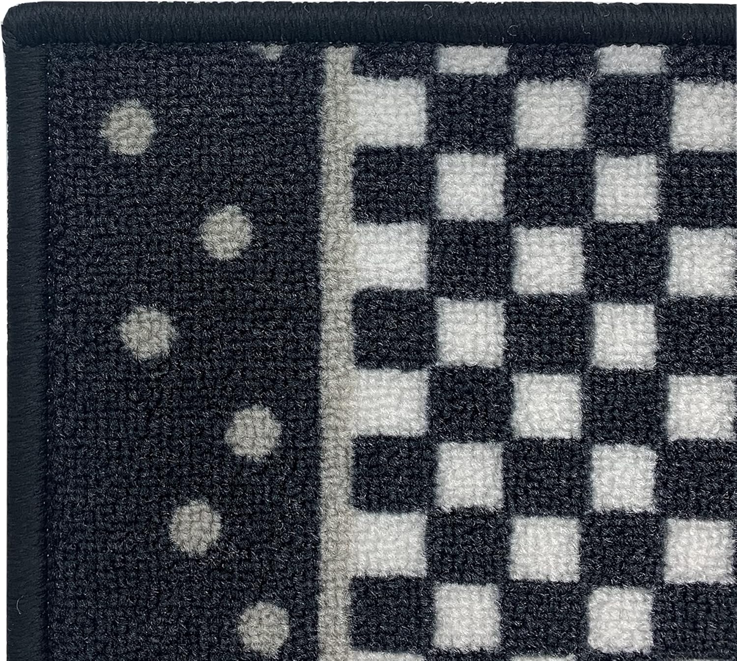 Stair Treads for Wooden Steps Indoor 8.5” x 26” Slip Resistant Machine Washable Staircase Carpet Mat, Safe for Elders, Kids and Pets Checkered Design Black and White Color, Set of 13