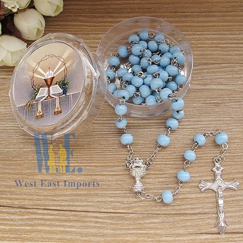 Miniatura 5 de Generic 12 collares de rosario de pétalos de rosa perfumados para primera comunión, regalo para invitados Rosario de Recuerdo para Primera Comunión,