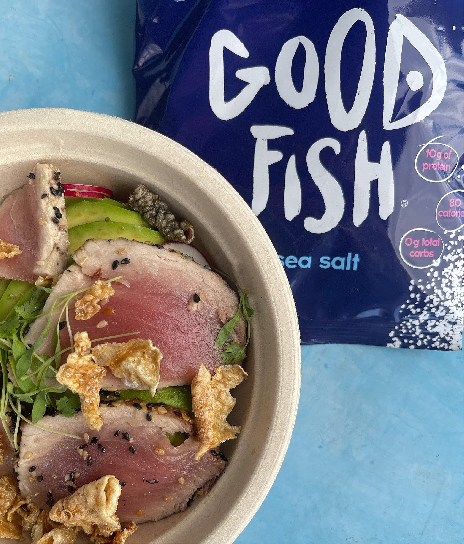 Crispy Salmon Skin Chips by GOODFISH Sea Salt, 8Pack WildCaught