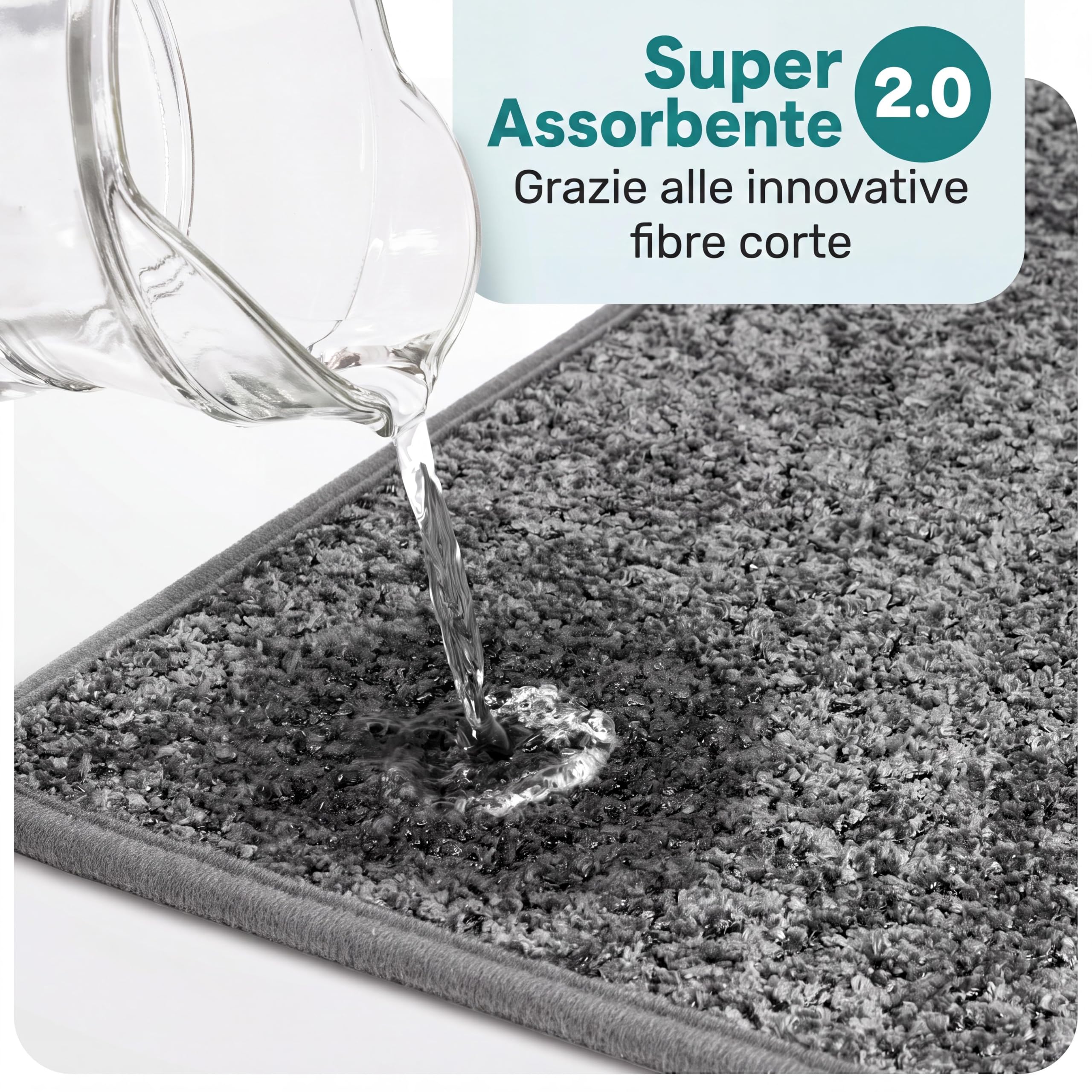 Bodenständig® Tappetino da bagno antiscivolo - tappetino grigio scuro