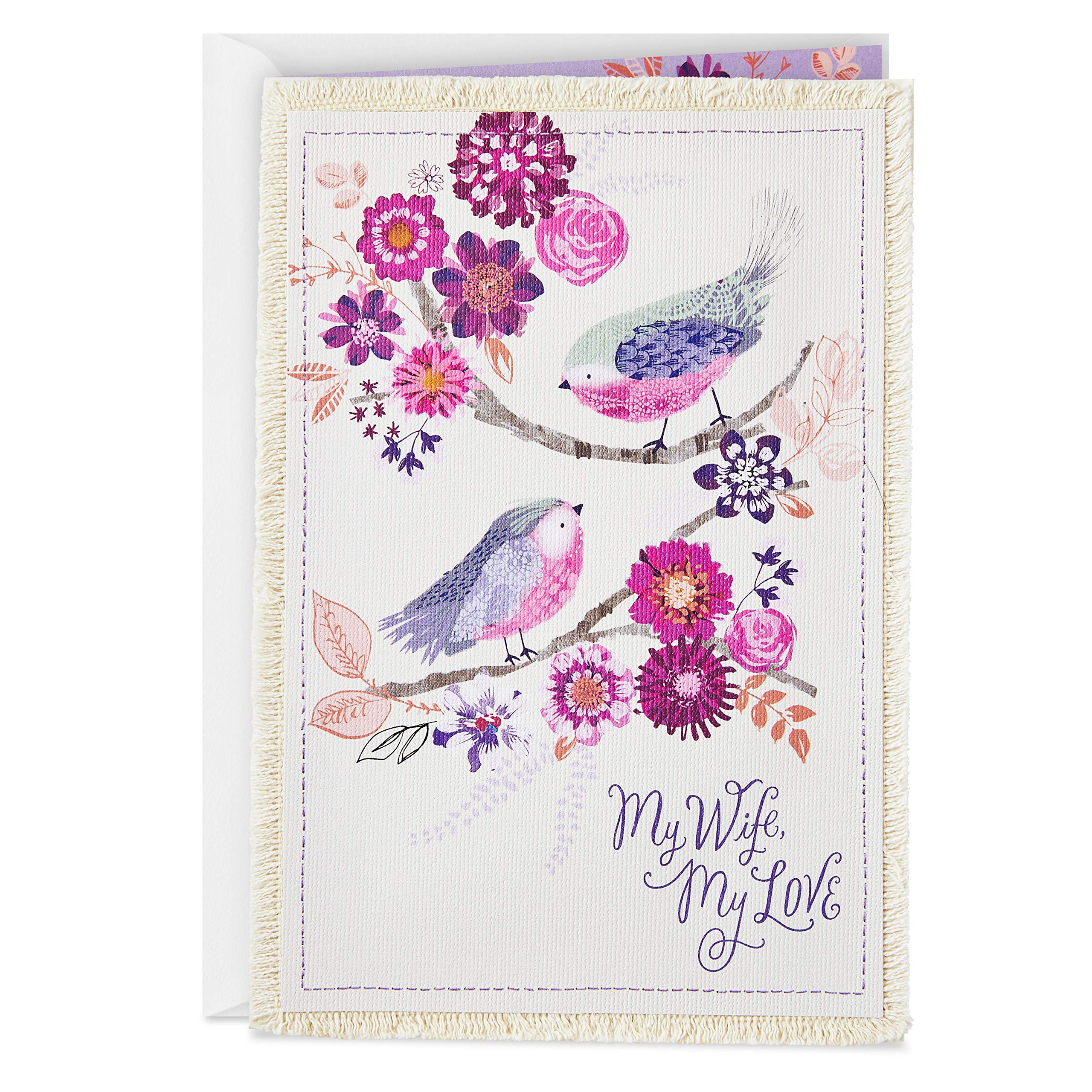 Hallmark UNICEF Mothers Day Card for Wife (Stitched Design, Birds and Flowers) (659MBC7142)