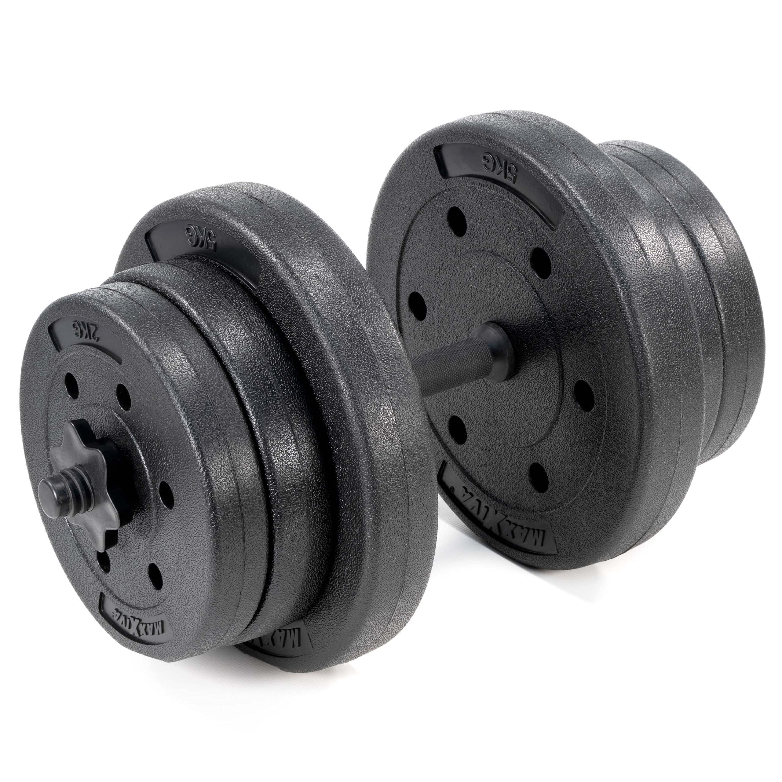 Kurzhantel Set Zement Sternverschluss schwarz 2x10kg 2x15kg 2x20kg