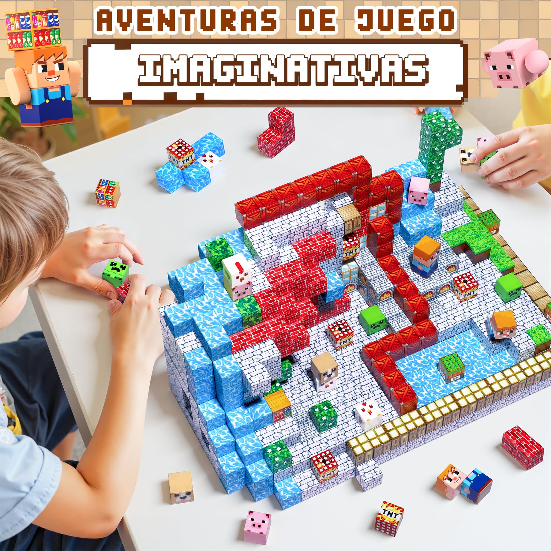 Pourbibi Bloques Magneticos Construccion Niños,Magneticas Niños,Juguetes Niños 3 Años,Piezas Construcciones Magneticas,Juguete Creativo Montessori para 3 4 5 6 7 8 9 10 Años — view 8