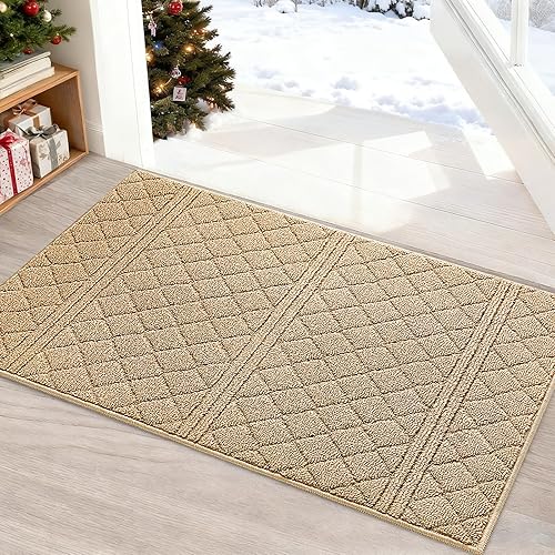 REFETONE Tapete para interiores, tapete para puerta delantera y trasera, de 24 x 36 pulgadas, parte trasera de goma absorbente, antideslizante, de