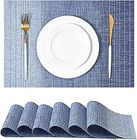 Vista 26 de Leetaltree - Manteles individuales, resistentes al calor, antideslizantes, para mesa de comedor, lavables, duraderos, tejido de PVC