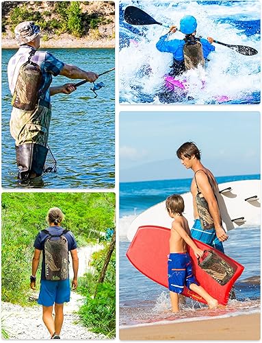 Miniatura 5 de HEETA Bolsa seca impermeable para mujeres y hombres (versión mejorada) 5L10L20L30L40L, bolsa de almacenamiento seca ligera con silbato de emergencia