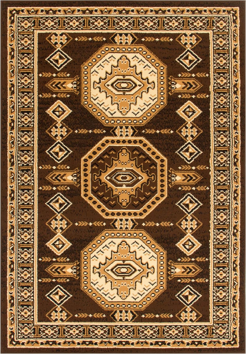 Superior Area Rugs for Bedroom, Farmhouse, Kitchen, Entryway, Laundry Room | Living Room Decor | Takeo Collection Takeo, 8' x 10', Caramel