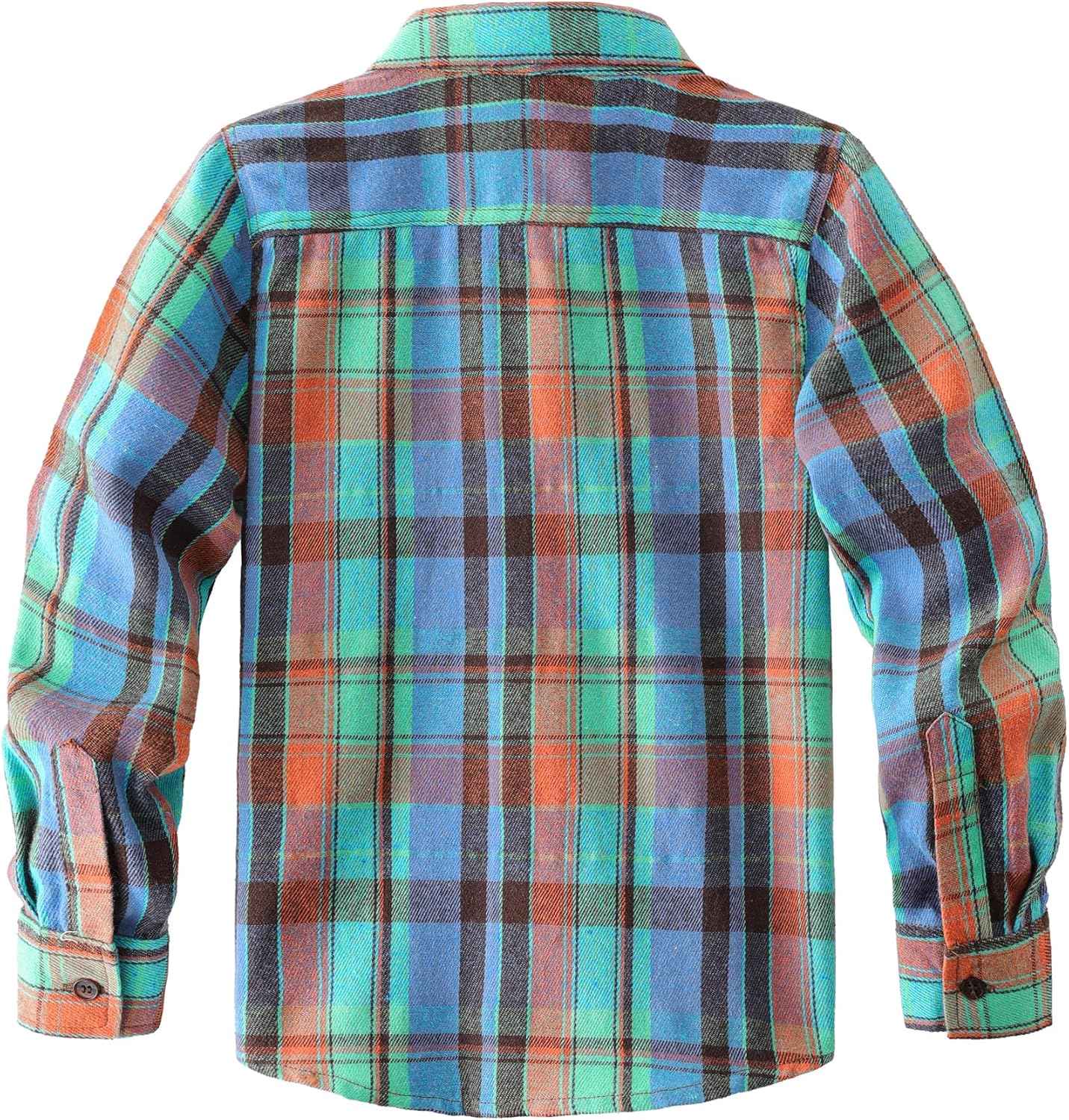 JOGAL Boys Plaid Shirt Long Sleeve Kids Button Down Shirts with Pocket for 6-14 Years - Image 2