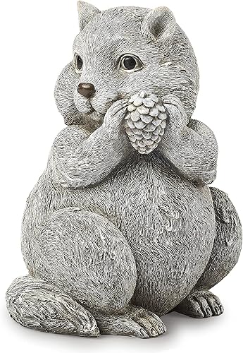 Miniatura 2 de Roman Jardín - Estatua de ardilla, 8.75 pulgadas de alto, colección Pudgy Pals, resina y dolomita, decorativo, regalo de jardín, decoración del