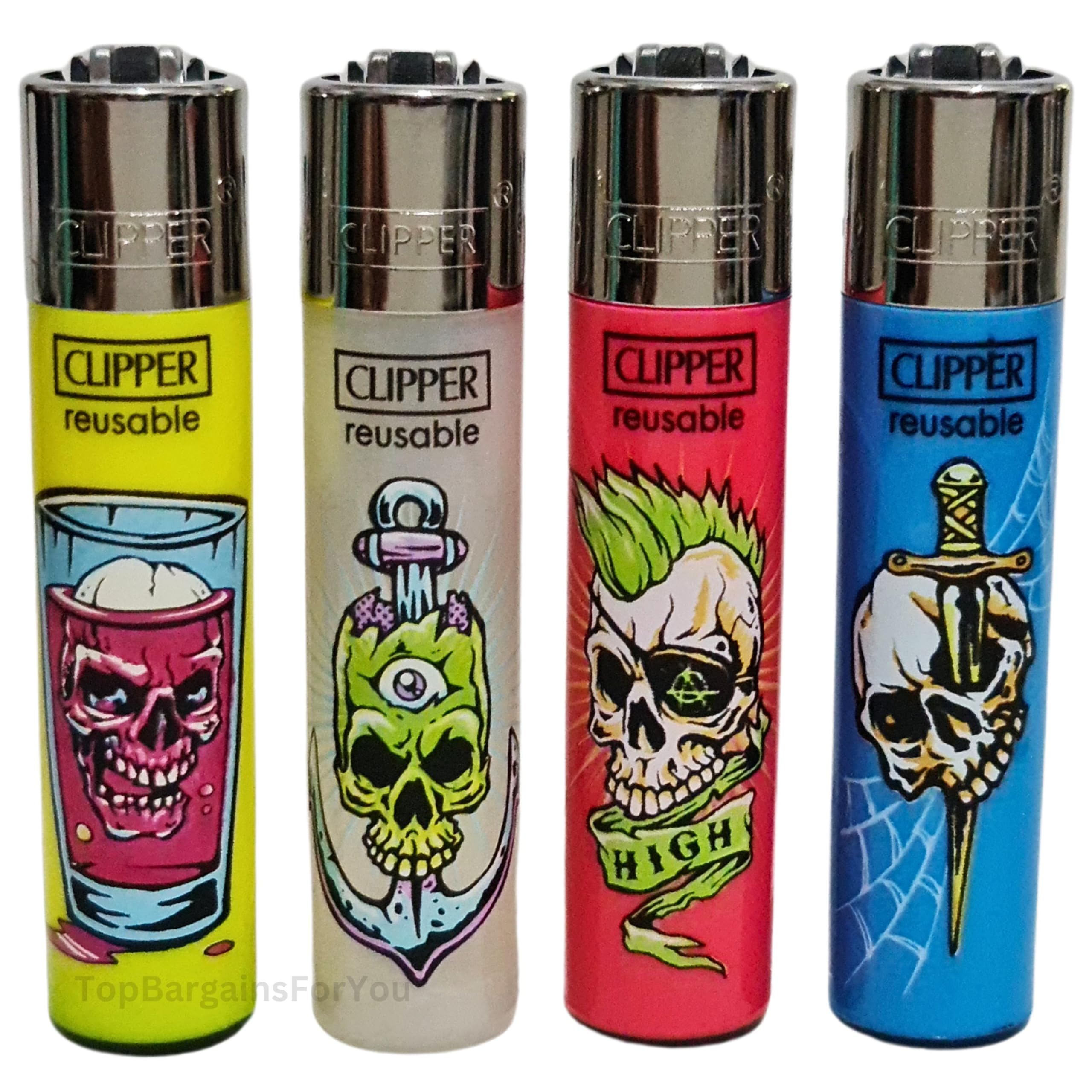4 x Clipper Lighter Set Gas Refillable Windproof Lighters Standarad Size Replaceable Flint Rare Limited Edition (Planet Flowers 1) — view 21