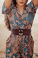 Vista 56 de TeeYee Cinturones de cuero elásticos renacentistas cintura elástica retro cinturón vintage moda medieval cinturón gancho cinturón Negro