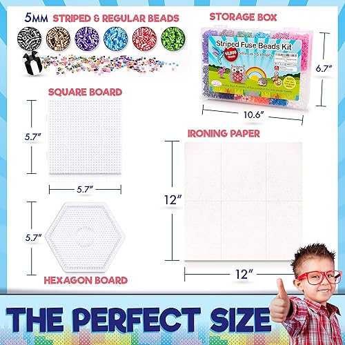 Miniatura 5 de Kit de cuentas fusibles XL, cuentas derretidas para manualidades de niños  Kit de cuentas de hierro para niños - fusibles de cuentas de clavijas,