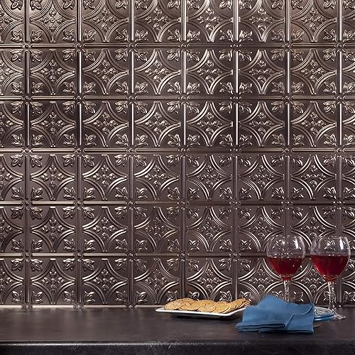 Miniatura 8 de FASÄDE Kit decorativo para salpicaduras de vinilo de estilo tradicional y patrón 1 de 15 pies cuadrados en peltre ahumado