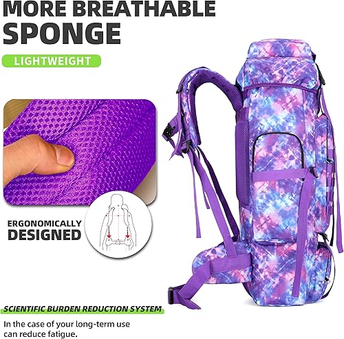 Miniatura 4 de 70L senderismo mochila táctica militar camping ajustable impermeable escalada deporte bolsas