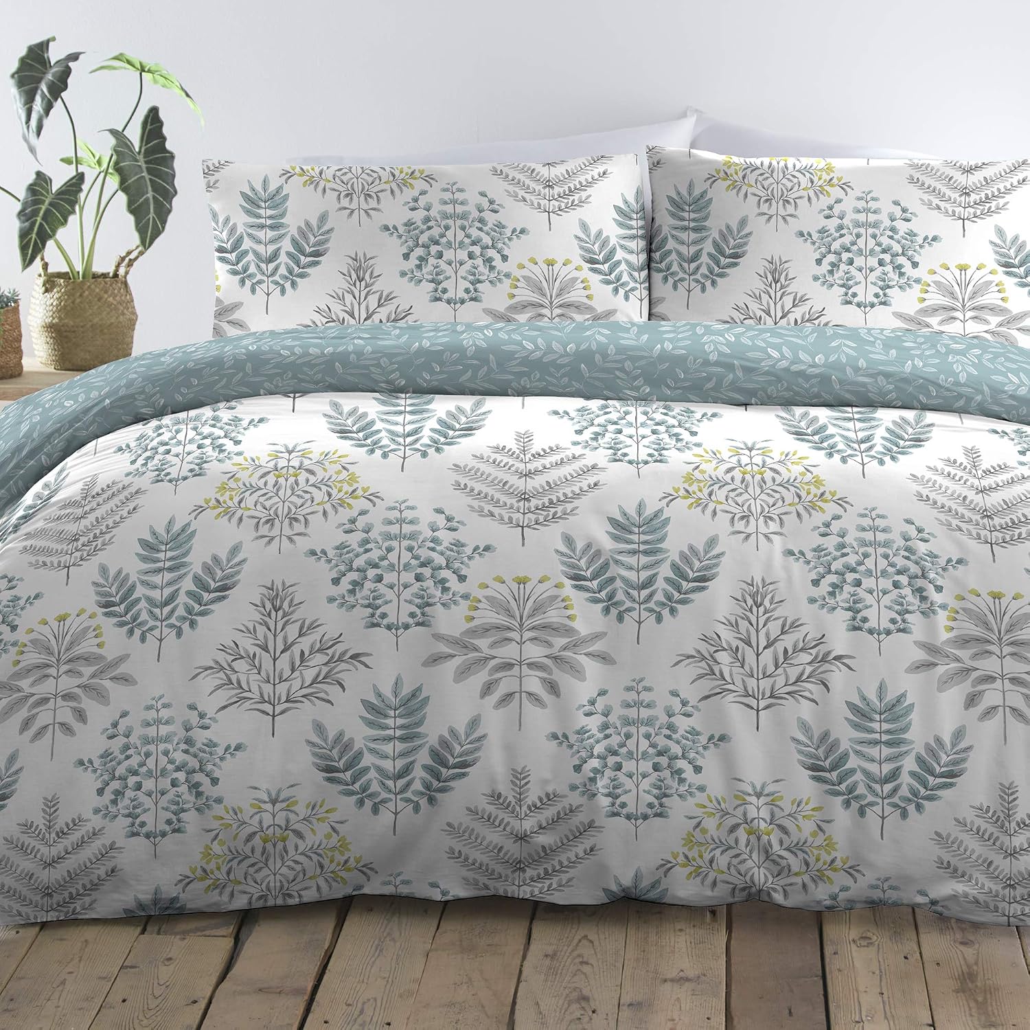 Dreams and Drapes - Emily - Easy Care Duvet Cover Set - Single Bed Size in Duck Egg