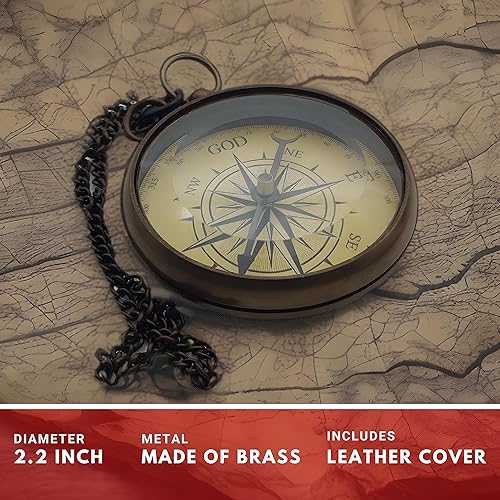 Miniatura 4 de Brass Compass with Psalm 328 - Inspirational Graduation Gift 2025, First Communion Gift for Boys, Religious Confirmation Gift, Faith-Based Keepsake