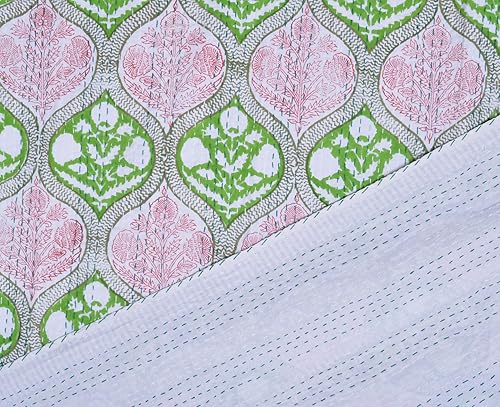 Miniatura 6 de V Vedant Desings - Colcha india de algodón con estampado de Anokhi