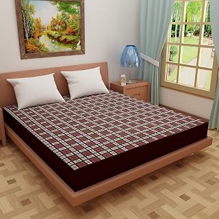 Glassiano Printed Cotton Feel Terry Ultra Soft Waterproof Mattress Protector | Breathable - Hypoallergenic Mattresses Cove... Price In India
