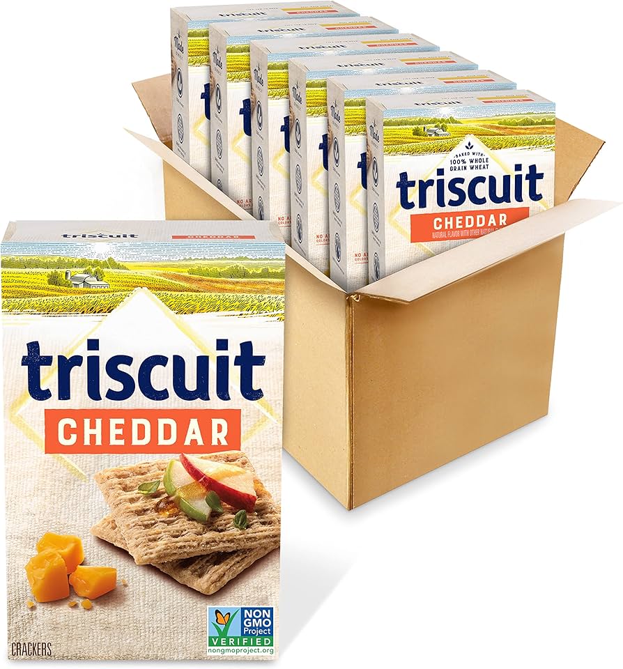 Amazon.com : TRISCUIT Crackers, Cheddar Flavor, 6 Box (8.5 oz ...