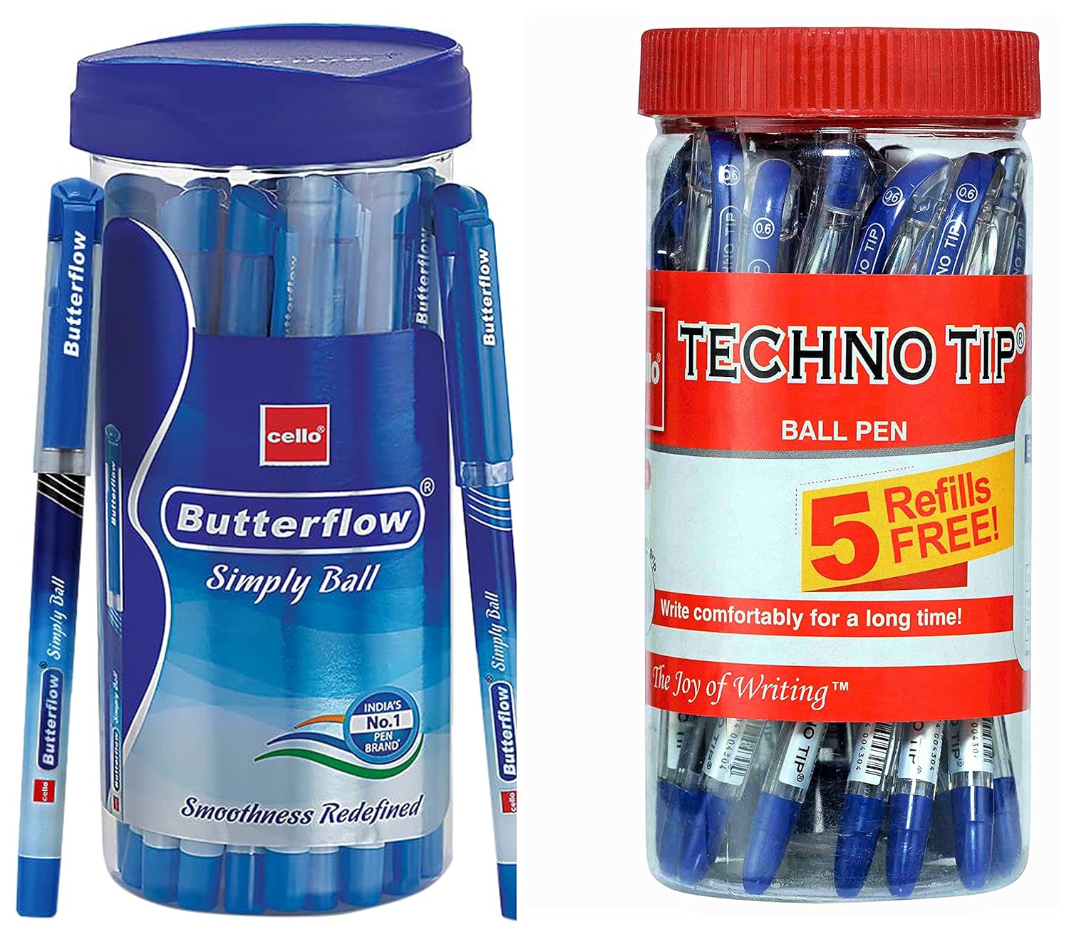 Cello Butterflow Simply Ball Pen Technotip Ball Pen Jar (Pack of 20