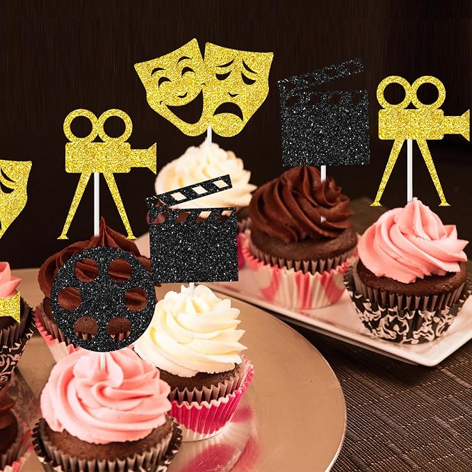 Decoración para tortas con mascaras teatrales 24 piezas miniatura 8